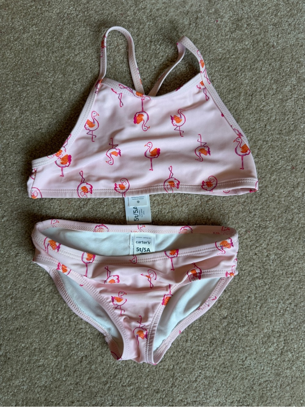 Carter's Girls' Pink Flamingo Two-Piece Swim Set